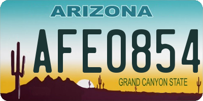 AZ license plate AFE0854
