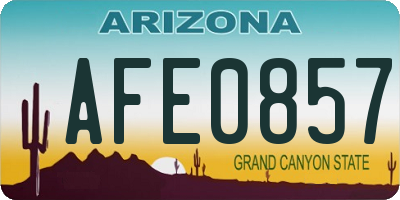 AZ license plate AFE0857