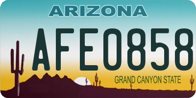 AZ license plate AFE0858