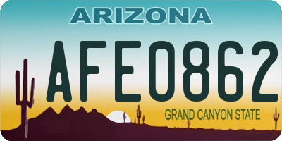 AZ license plate AFE0862