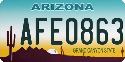 AZ license plate AFE0863