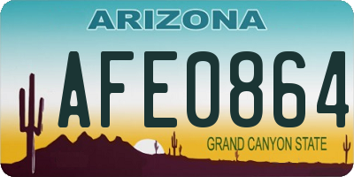 AZ license plate AFE0864