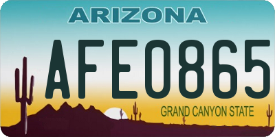AZ license plate AFE0865