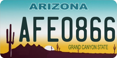 AZ license plate AFE0866