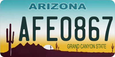AZ license plate AFE0867