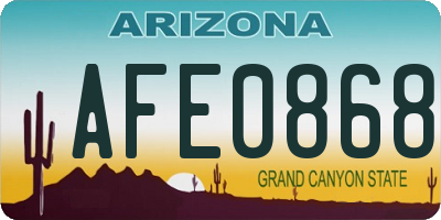 AZ license plate AFE0868