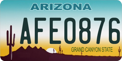 AZ license plate AFE0876