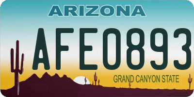 AZ license plate AFE0893