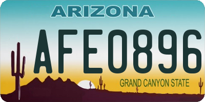 AZ license plate AFE0896