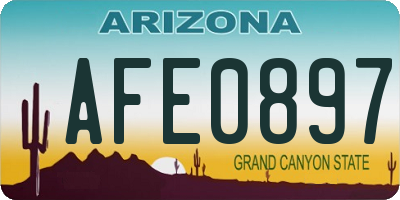 AZ license plate AFE0897