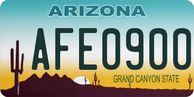 AZ license plate AFE0900