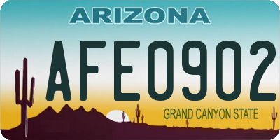 AZ license plate AFE0902