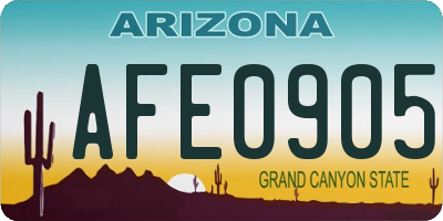 AZ license plate AFE0905
