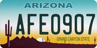 AZ license plate AFE0907