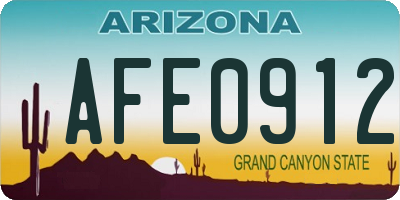 AZ license plate AFE0912