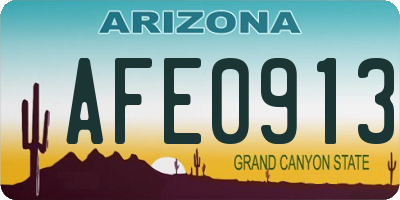 AZ license plate AFE0913