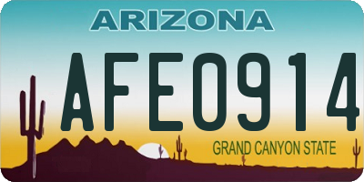 AZ license plate AFE0914