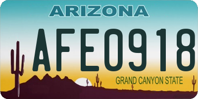 AZ license plate AFE0918