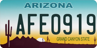 AZ license plate AFE0919
