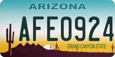 AZ license plate AFE0924