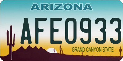 AZ license plate AFE0933