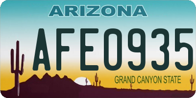 AZ license plate AFE0935
