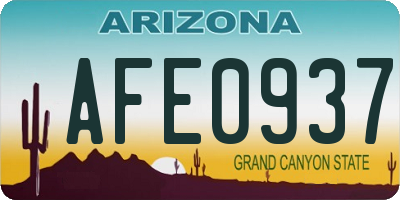 AZ license plate AFE0937