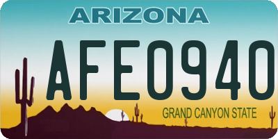 AZ license plate AFE0940