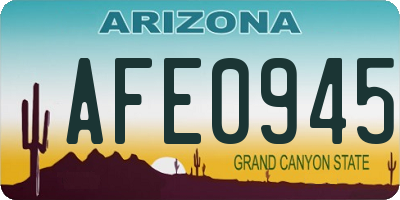AZ license plate AFE0945