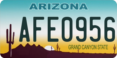 AZ license plate AFE0956