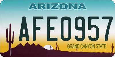 AZ license plate AFE0957