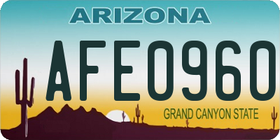 AZ license plate AFE0960