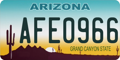 AZ license plate AFE0966