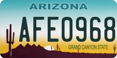 AZ license plate AFE0968