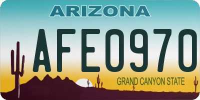 AZ license plate AFE0970