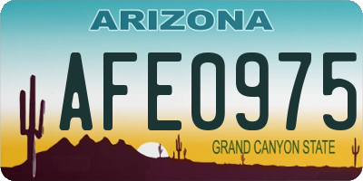 AZ license plate AFE0975