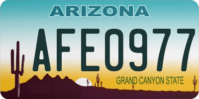 AZ license plate AFE0977