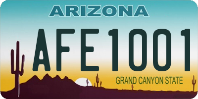 AZ license plate AFE1001