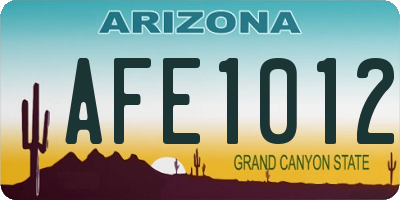 AZ license plate AFE1012