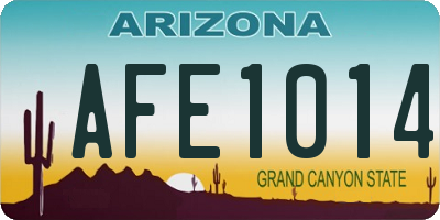AZ license plate AFE1014