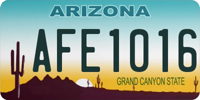 AZ license plate AFE1016