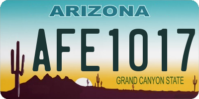 AZ license plate AFE1017