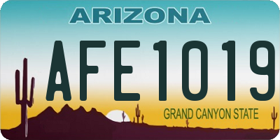 AZ license plate AFE1019