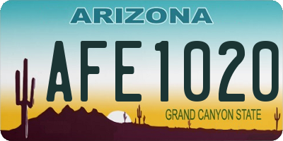 AZ license plate AFE1020