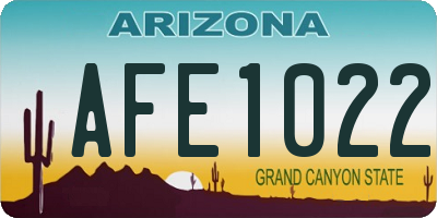 AZ license plate AFE1022