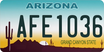AZ license plate AFE1036