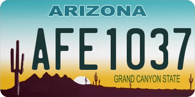 AZ license plate AFE1037