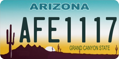 AZ license plate AFE1117