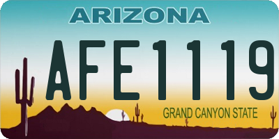 AZ license plate AFE1119