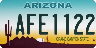 AZ license plate AFE1122